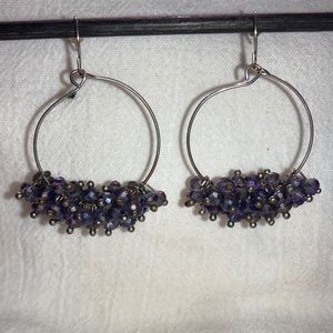 Beautiful Purple Beaded Earrings
